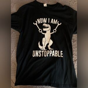 Fruit of the Loom Black T-Shirt with Dinosaur Graphic